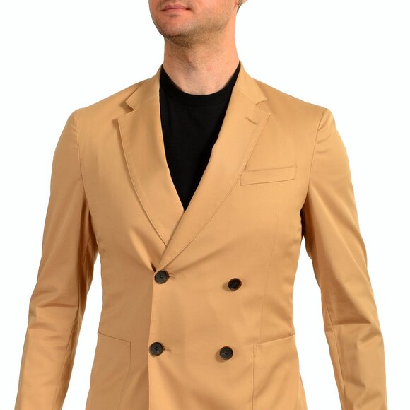 Hugo Boss Men's "Nielsen2" Beige Slim Fit Double Breasted Blazer US 38R IT 48R - Picture 1 of 5